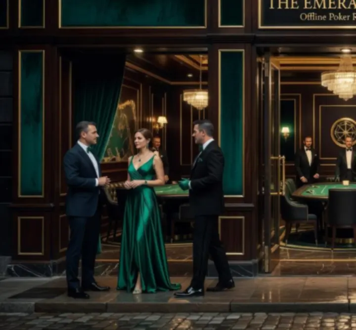 Luxus pókerasztalok és fine dining étterem hangulatos megvilágításban