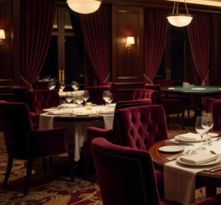 Fine dining étterem elegáns, gyertyafényes enteriőrrel